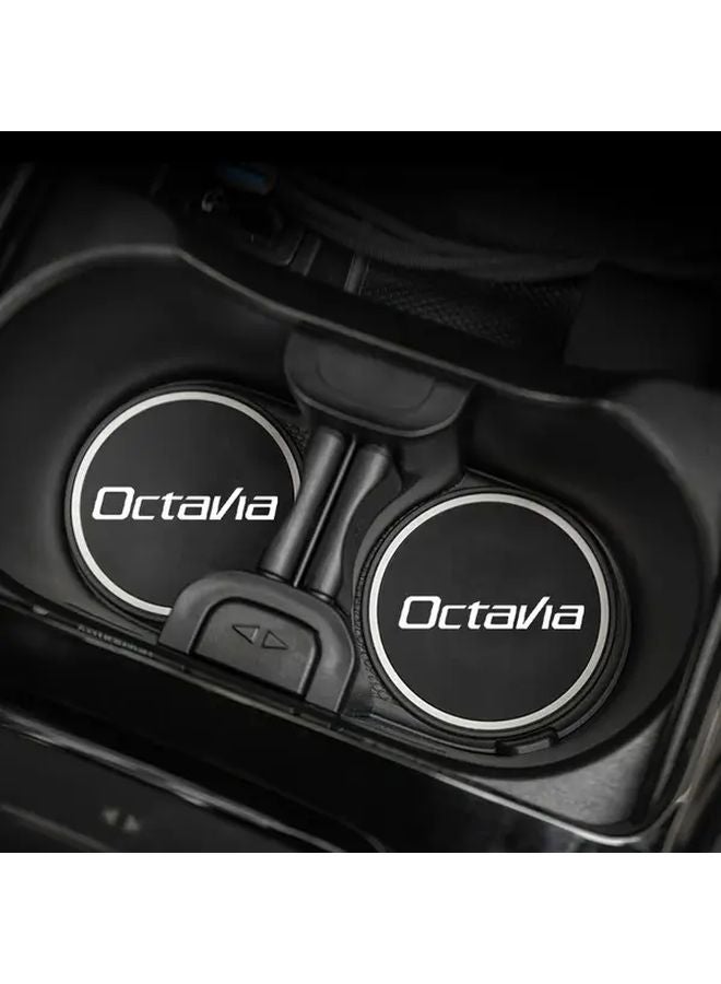 OCTAVIA Car Coasters 1 Pair Non Slip Cup Holder Pad Auto Interior Accessory - Image 1